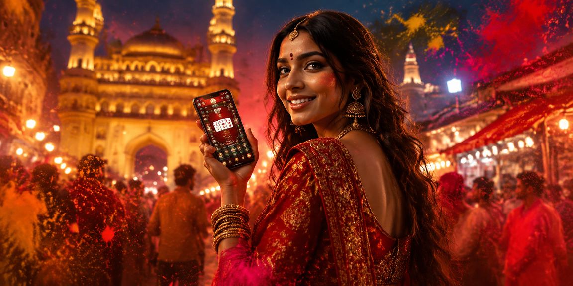 Indian city scenery during Holi festival, reflecting vibrant culture